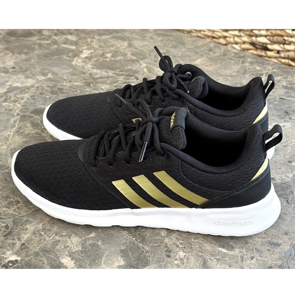 Adidas Womens QT Racer 2.0 H05800 Black Running Shoes Sneakers Size 9 - Picture 4 of 11